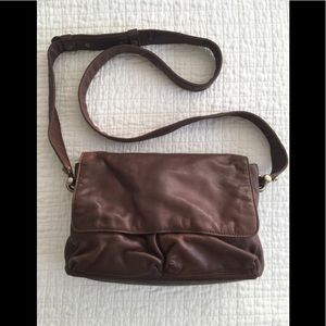 DKNY vintage brown leather crossbody handbag